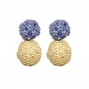 M Donohue Collection Liz Lavender Rattan Ball Earrings Wear