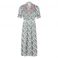 Loretta Caponi Wear Elena Dress, Pinstriped Hydrangeas