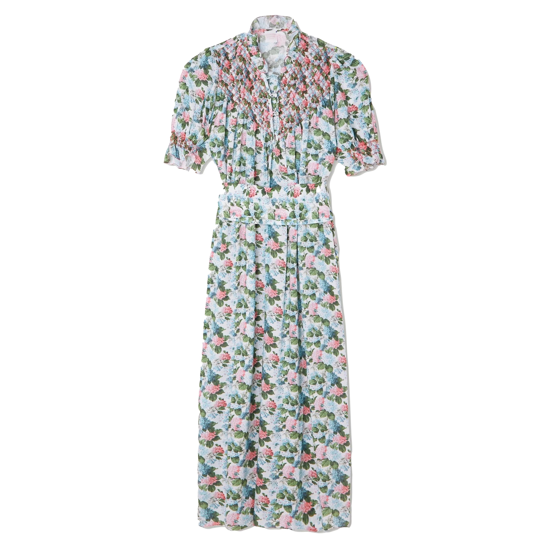 Loretta Caponi Wear Elena Dress, Pinstriped Hydrangeas 1 Loretta Caponi Wear Elena Dress, Pinstriped Hydrangeas