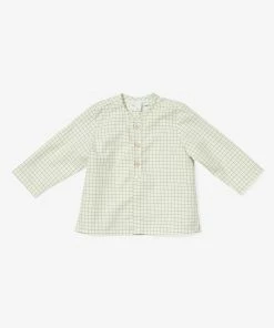 Oso & Me For Kids Lupo Baby Shirt, Green Tattersall