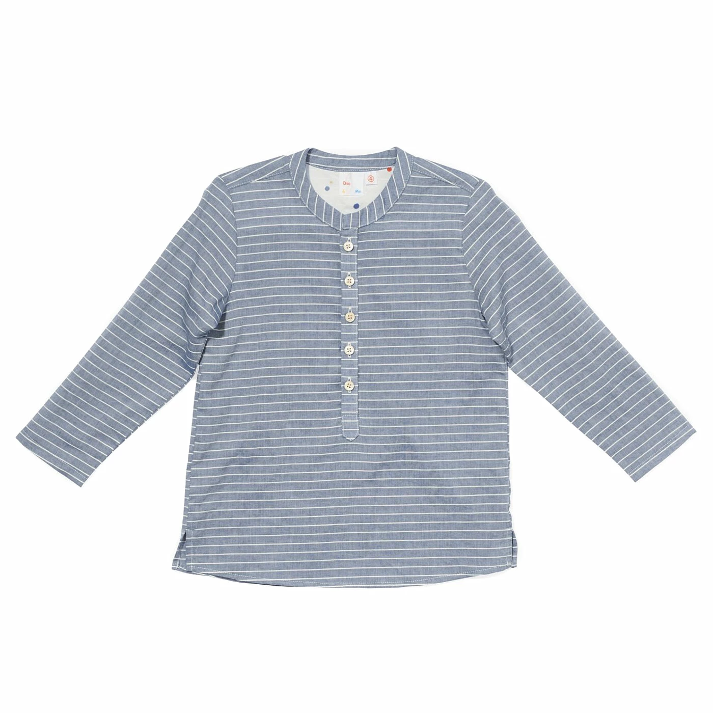 Oso & Me Lupo Shirt, Chambray Stripe For Kids 1 Oso & Me Lupo Shirt, Chambray Stripe For Kids