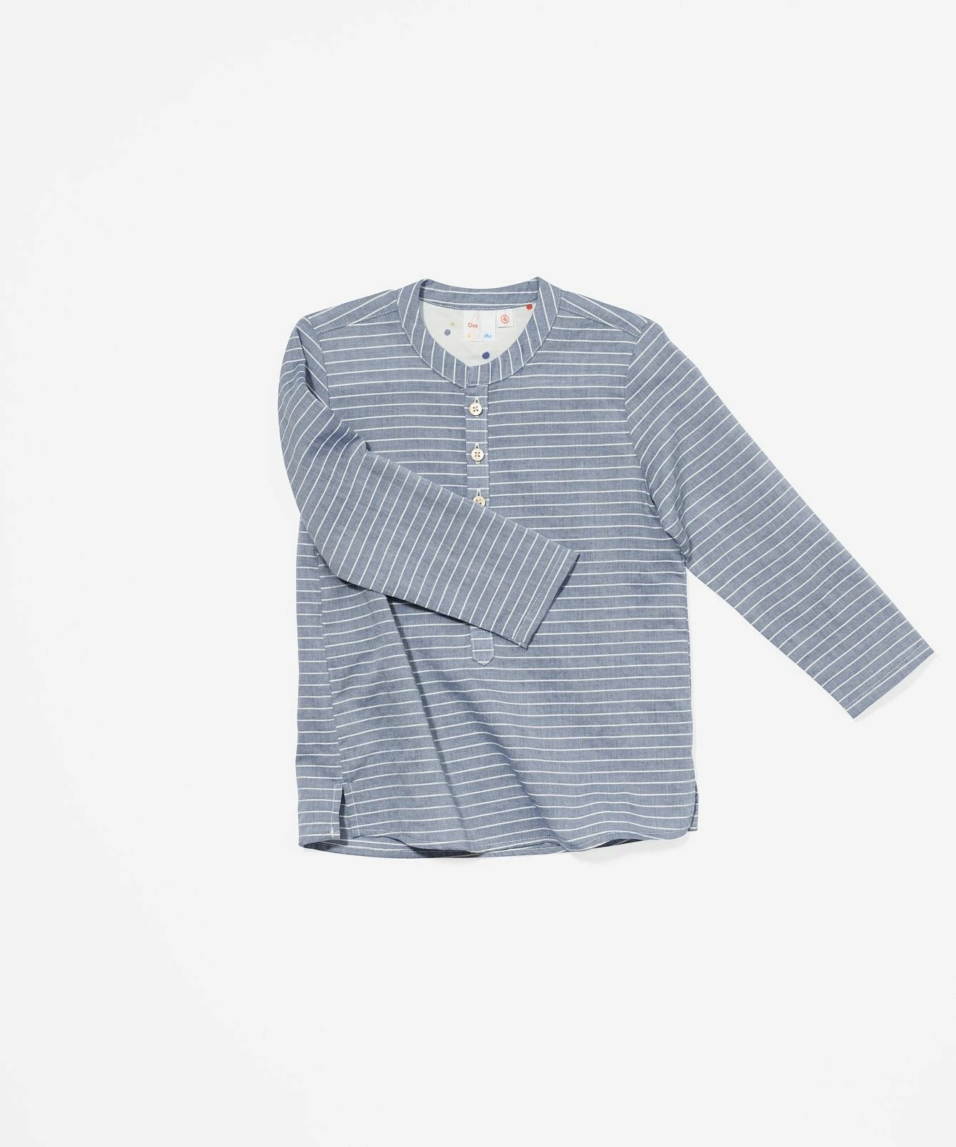Oso & Me Lupo Shirt, Chambray Stripe For Kids 4 Oso & Me Lupo Shirt, Chambray Stripe For Kids