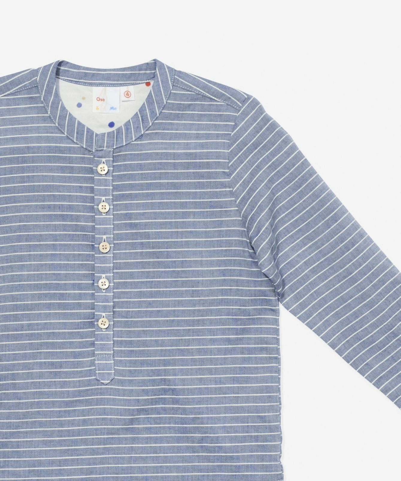 Oso & Me Lupo Shirt, Chambray Stripe For Kids 7 Oso & Me Lupo Shirt, Chambray Stripe For Kids