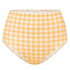 EPHEMERA High Waisted Swim Bottom, Marigold Gingham