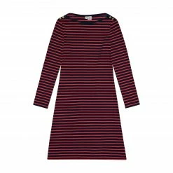 Busy Bees For Kids Brigitte Tween Bateau Neck Dress, Navy Red Stripe