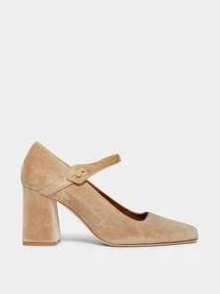 Le Monde Béryl Mary Jane Pumps In Beige Velvet