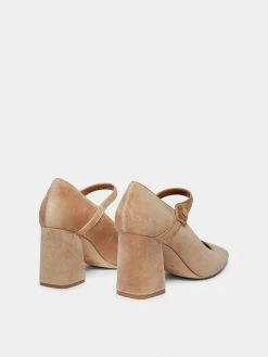 Le Monde Béryl Mary Jane Pumps In Beige Velvet