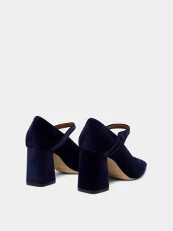 Le Monde Béryl Wear Mary Jane Pumps In Sapphire Blue Velvet