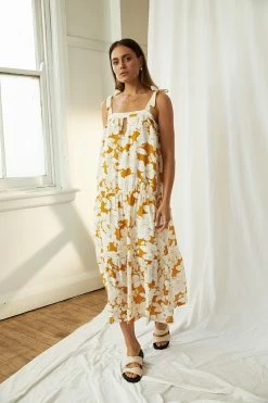 Mon Renn Wear Magnolia Midi Dress, Magnolia Floral