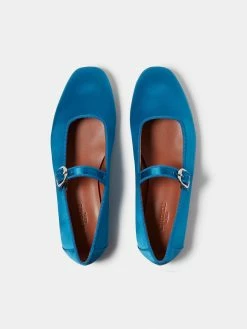 Le Monde Béryl Mary Jane In Azzure Blue Satin Wear