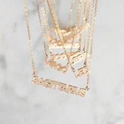 THATCH Zodiac Block Font Script Necklace