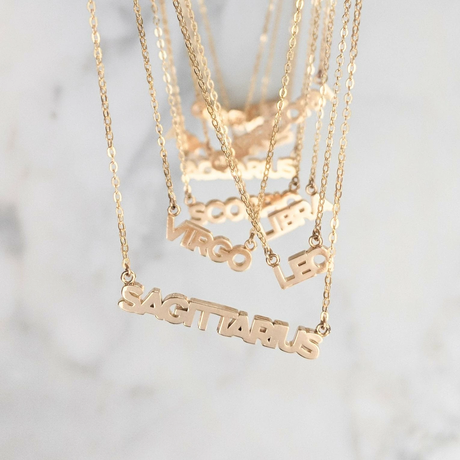 THATCH Zodiac Block Font Script Necklace 1 THATCH Zodiac Block Font Script Necklace