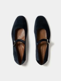 Le Monde Béryl Mary Jane In Dark Smoke Velvet Wear