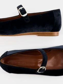 Le Monde Béryl Mary Jane In Dark Smoke Velvet Wear