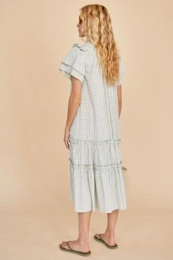 Hunter Bell Matthews Dress, Pale Green Check 5 Hunter Bell Matthews Dress, Pale Green Check