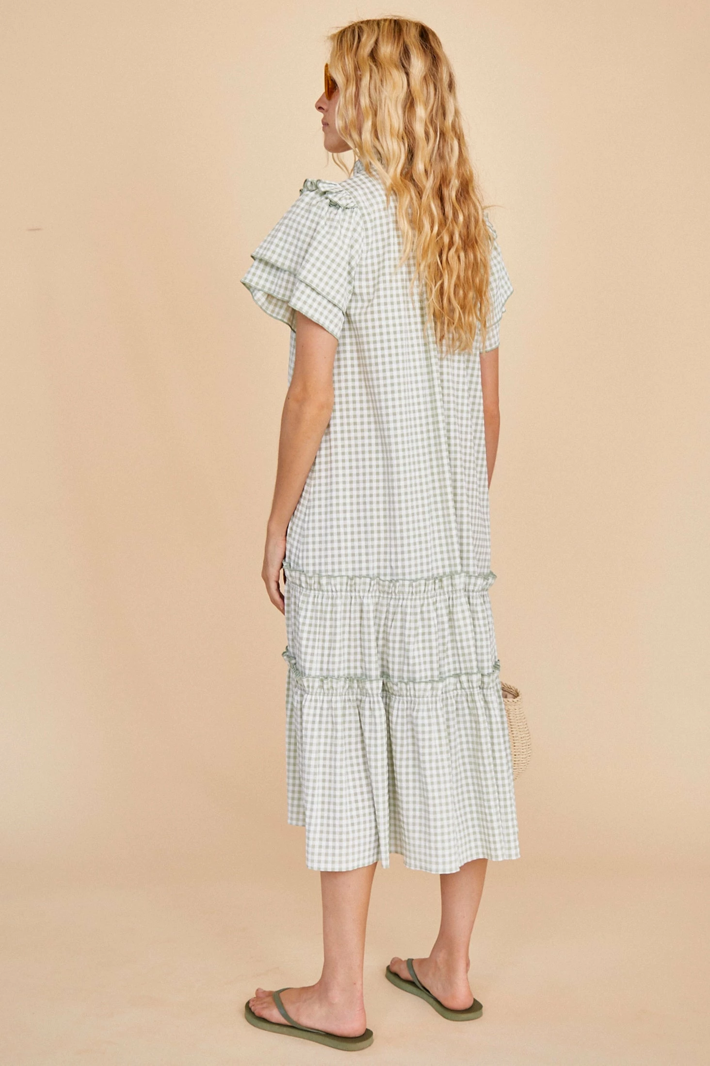 Hunter Bell Matthews Dress, Pale Green Check 3 Hunter Bell Matthews Dress, Pale Green Check