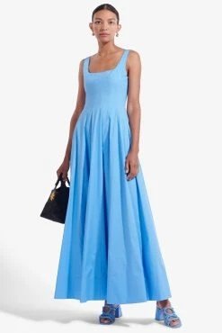 Staud Wells Maxi Dress, Azure Wear