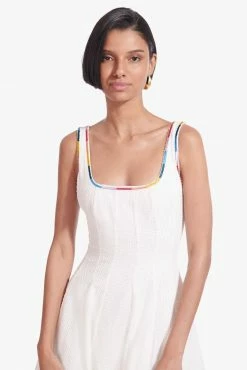 Staud Wear Mini Wells Dress, White Rainbow 7 Staud Wear Mini Wells Dress, White Rainbow
