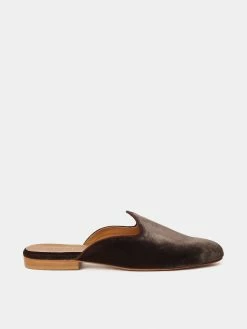 Le Monde Béryl Venetian Mule In Mole Grey Velvet
