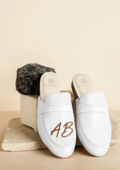 ALEPEL Monogram White Mule Wear