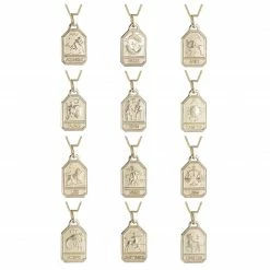 Ariel Gordon Jewelry Zodiac Dog Tag Necklace FINE JEWELRY
