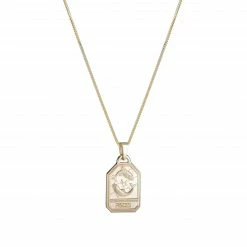 Ariel Gordon Jewelry Zodiac Dog Tag Necklace FINE JEWELRY