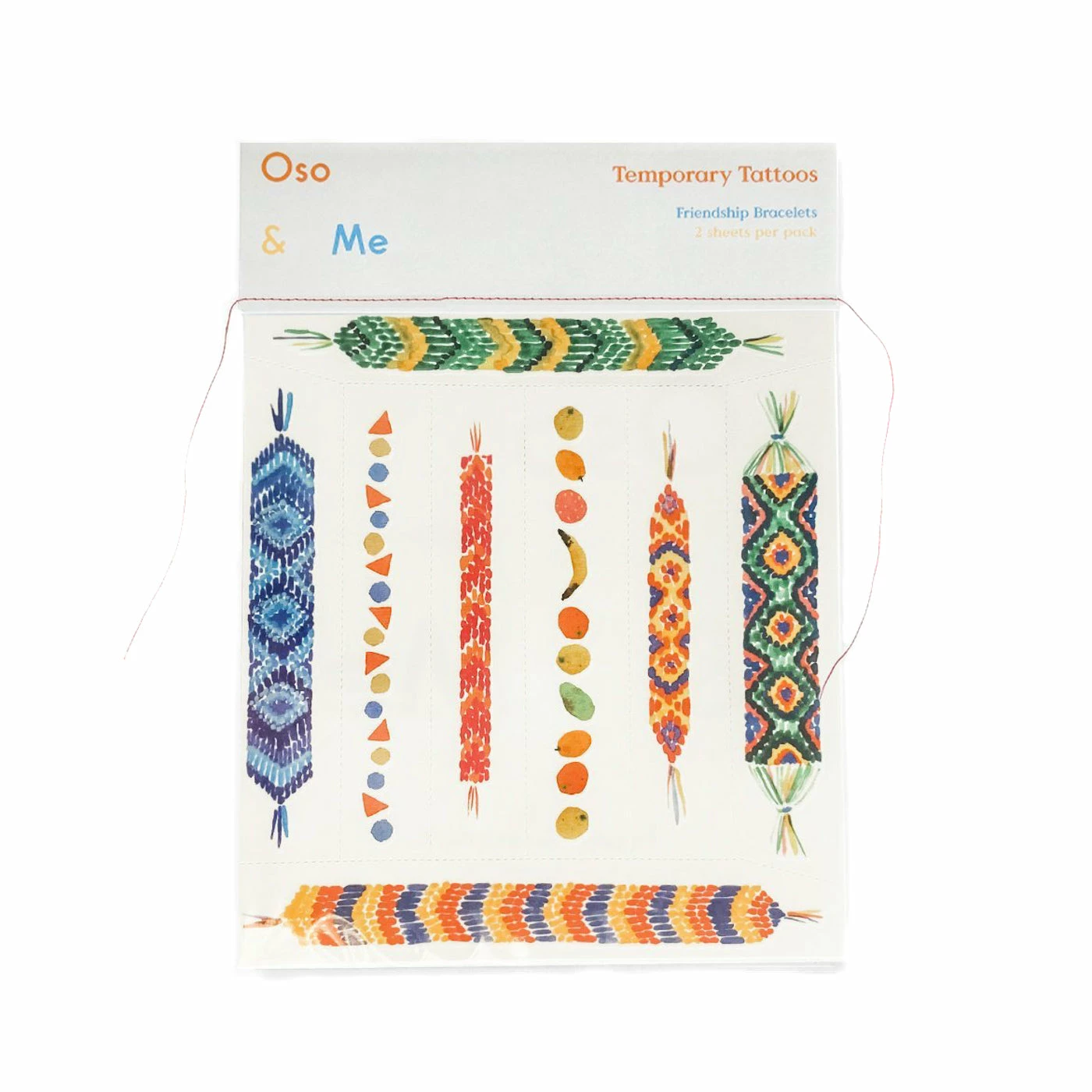 Oso & Me Temporary Tattoo Set, Friendship Bracelets 1 Oso & Me Temporary Tattoo Set, Friendship Bracelets