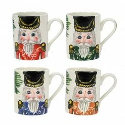 Vietri Nutcracker Assorted Mugs Set Of 4 Dinnerware