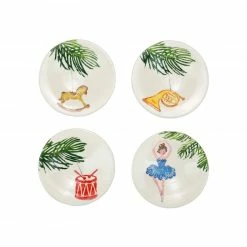 Vietri Nutcracker Assorted Canape Plates Set Of 4 Live