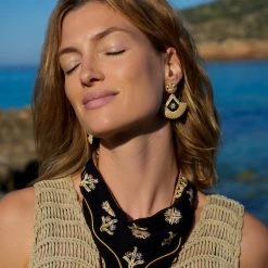 Mignonne Gavigan Wear Reid Raffia Earrings, Black