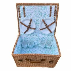 Juliska Serving Pieces Iberian Sage Picnic Basket Berry & Thread Whitewash Melamine Set