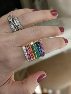 Campbell + Charlotte Wear The Edge Tapered Stacking Ring - Diamond