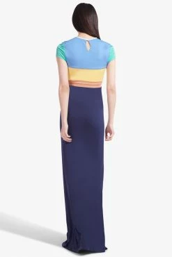 Staud Piera Dress, Cool Ocean Multi