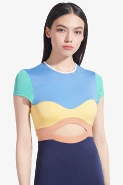 Staud Piera Dress, Cool Ocean Multi