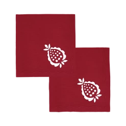 Elizabeth Lake Pomegranate Dinner Napkins Cranberry, Set Of 2