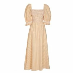 Rahi Tie Back Midi Dress, Orange Gingham