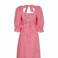 Rahi Wear Tie Back Midi Dress, Red Gingham