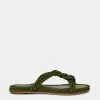 Le Monde Béryl Rope Sandal Flat In Green Viscose Suede Wear