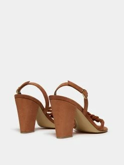 Le Monde Béryl Rope Sandal Heel In Rust Suede