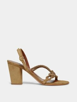Le Monde Béryl Rope Sandal Heel In Sand Suede