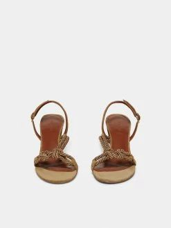 Le Monde Béryl Rope Sandal Heel In Sand Suede