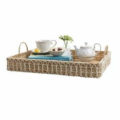 Juliska Provence Rattan Whitewash Rectangular Tray Serving Pieces