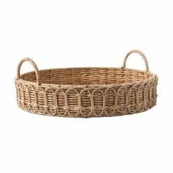 Juliska Serving Pieces Provence Rattan Whitewash Round Tray