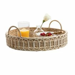 Juliska Serving Pieces Provence Rattan Whitewash Round Tray