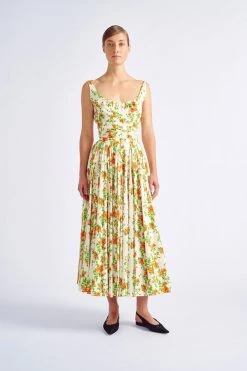 Emilia Wickstead Wear Rhea Skirt, Orange Rose