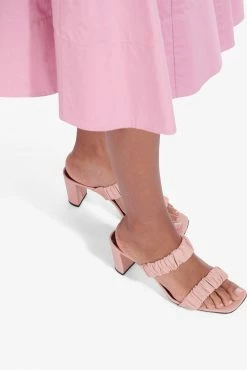 Staud Wear Frankie Ruched Sandal, Dark Blush