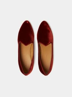 Le Monde Béryl Venetian Slipper In Rust Velvet