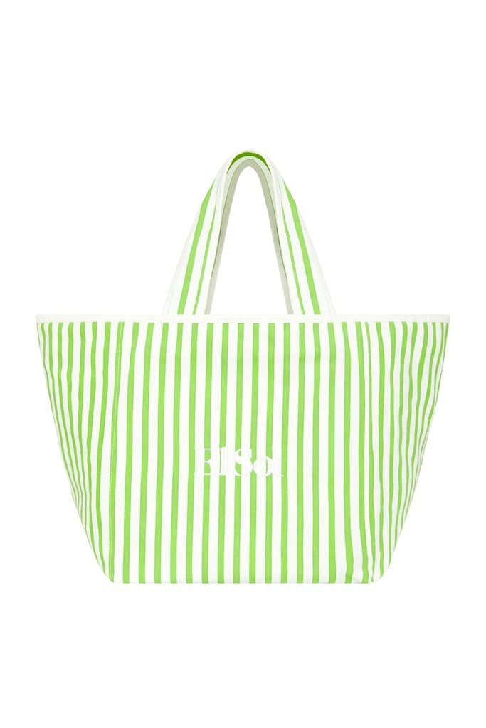 Faithfull The Brand El Sol Tote Bag, Martie Stripe Print Green 1 Faithfull The Brand El Sol Tote Bag, Martie Stripe Print Green