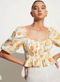 Faithfull The Brand Wear Enrica Top, Palermo Floral Print