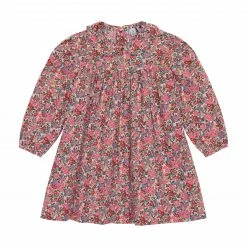 Busy Bees Ginny Girls Peter Pan Collar Dress, Multi Floral